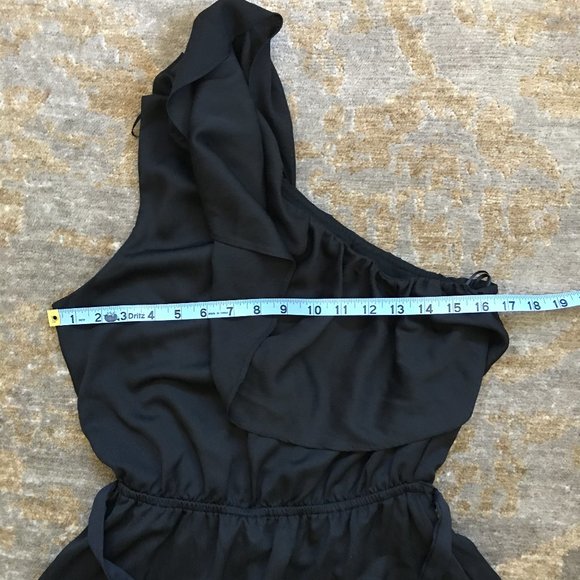 Charles Henry Black One Shoulder Ruffle Dress MP - Picture 8 of 10